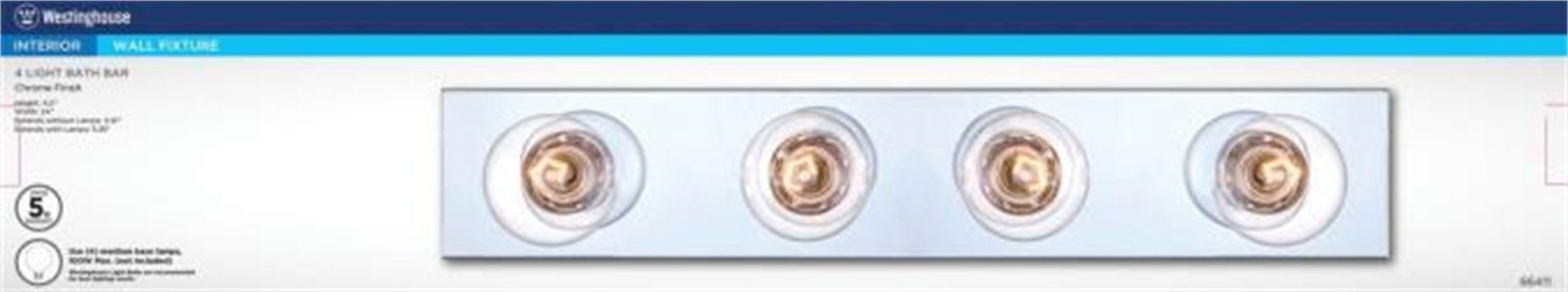 Westinghouse 4 Light Chrome Finish Strip Vanity Light