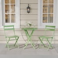 thumbnail image 2 of TROPOW 3 Piece Bistro Set Folding Outdoor Furniture Sets, Outdoor Patio Table and 2 Chairs for Balcony, Garden, Small Space, All Weather & No Assembly Required, Portable Cafe Set, 2 of 6