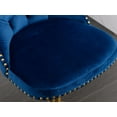 thumbnail image 3 of ODUSE-DAILY Navy Velvet Bar Stools Set of 4 - Adjustable Swivel Counter Height Chairs with Tufted Back and Nailhead Trim for Kitchen Island Pub Restaurant (4Pcs, Gold Metal, Blue), 3 of 12