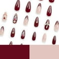 thumbnail image 5 of Beauty Cross Flash Drill Flash Wear Nail Piece Star Moon Fake Nail Cross 3D Nail Gems Rhinestones Peal Moon Nail Gems Design Red Nails Press, 5 of 7