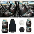 thumbnail image 2 of Jeiento Black White Horse Car Seat Cover Set 12 PCS with Steering Wheel Cover Seat Belt Pad Armrest Cover Garbage Bin Air Vent Pocket Rearview Mirror Cover Coasters Keychain Auto Accessories Decor, 2 of 7