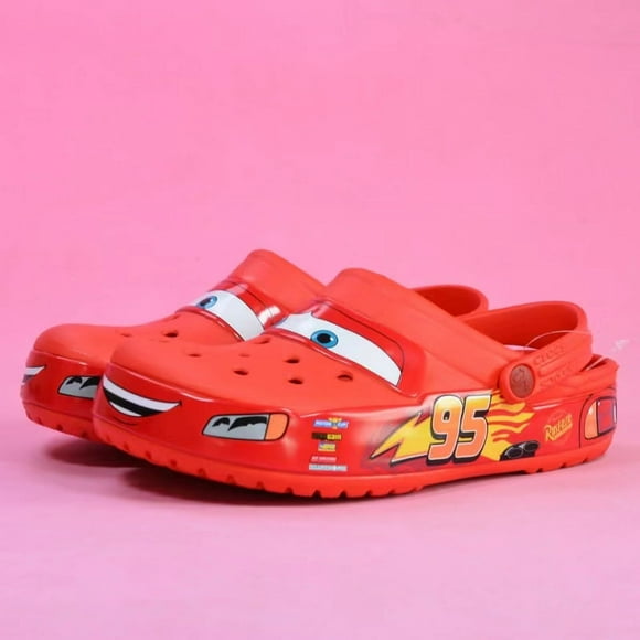Cute Cartoon Mcqueens Solid Waterproof Slippers Outdoor Sandals Casual Breathable Ankle-wrap Eva Shoes For Child