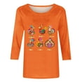 thumbnail image 3 of asdoklhq Thanksgiving Shirt Women's Thanksgiving Printed Round Neck 3/4 Sleeve T-shirt Loose Top Long Sleeve Round Neck Top/Shirt Orange XL, 3 of 3