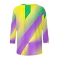 thumbnail image 6 of Ladies Mardi Gras Tops Funny Graphic Crew Neck Tee Shirts Lightweight 3/4 Sleeve New-Orleans Party Pullover Soft Fat Tuesday Outfits 2026, 6 of 7