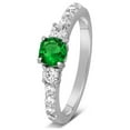 thumbnail image 3 of Classic Art Deco 1.5 Carat Green Emerald Gemstone Moissanite Diamond Engagement Ring in 10k White Gold, 3 of 4