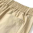 thumbnail image 4 of Qulqfy Mens Summer Shorts 7 Inch Yellow Cargo Hiking Shorts Elastic Waist Multi-Pockets Drawstring Shorts Men Gym Shorts M, 4 of 9