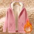 thumbnail image 3 of nerohusy Unisex Boys Girls Fleece Hoodie Sherpa Lined Jacket Zip Up Hooded Sweatshirt Winter Outwear Coat for Kids Cold Weather Pink,11 Years, 3 of 8