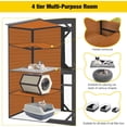 thumbnail image 4 of Aivituvin Large Cat Catio 4 Tiers Cat Enclosures House for Outdoor Indoor Cats with Weatherproof Roof, 3 Resting Rooms, 3 Platforms, 5 Windows 70" H 77" L, 4 of 8