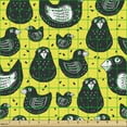 thumbnail image 2 of Ambesonne Animals Fabric by the Yard Upholstery, Dotted Bird Silhouettes, 5 Yards, Mustard and Dark Reseda Green, 2 of 5