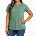 thumbnail image 5 of Resivox Scrubs for Women Professional Plus Size Basic Scrub Stretchy V-Neck Scrub Shirts Medical Scrubs Nursing Scrubs Scrub Tees Green 5XL, 5 of 5