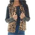 thumbnail image 4 of Uhndy Winter Jackets Coats for Women, Ladies Casual Fashion Short Cardigan Plush Leopard Vest Jacket Christmas Gifts for Women, 4 of 6
