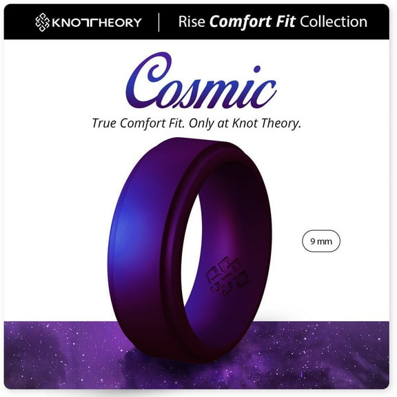 Cosmic Purple Step Edge Breathable Silicone Ring for Men 9mm Bandwidth