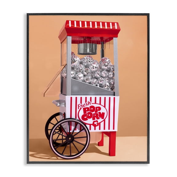 Stupell Industries Eclectic Retro Disco Popcorn Machine Black Framed Giclee Art, 11 x 14, by LISH Creative