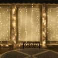 thumbnail image 3 of 150 Clear Incandescent Curtain Lights, 5.5' String Lights Curtain For Bedroom, Indoor/Outdoor Curtain Christmas Lights, Curtain Icicle Lights (150 Lights, 5.5 Ft, Clear Incandescent Lights), 3 of 6