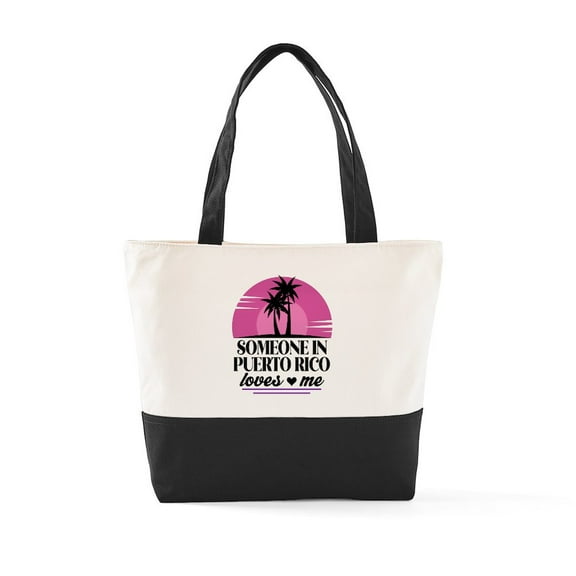 CafePress - Someone In Puerto Rico Loves Me - Two Tone, 100% Cotton, Zipper Tote Bag