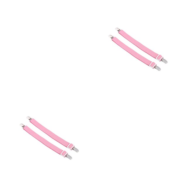 Inteprter 2 uds Clip de fijación sujetador ajustable funda de sofá colchón pies organizar correas tirantes ajustados multifunción rosa Rosa 2Conjunto