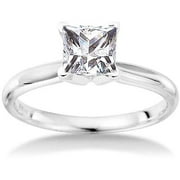 1 Carat Princess-Cut Diamond Solitaire Ring in White Gold
