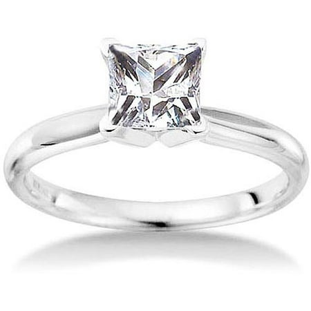 1 Carat Princess-Cut Diamond Solitaire Ring in White Gold