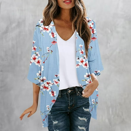 Qhnvtd Fleece Pullover Women Tops For Women Black T Shirts Womens White Tank Top Women s Long Sleeve Printing Casual Tops Blouse With Pocket Cardigan Multicolor