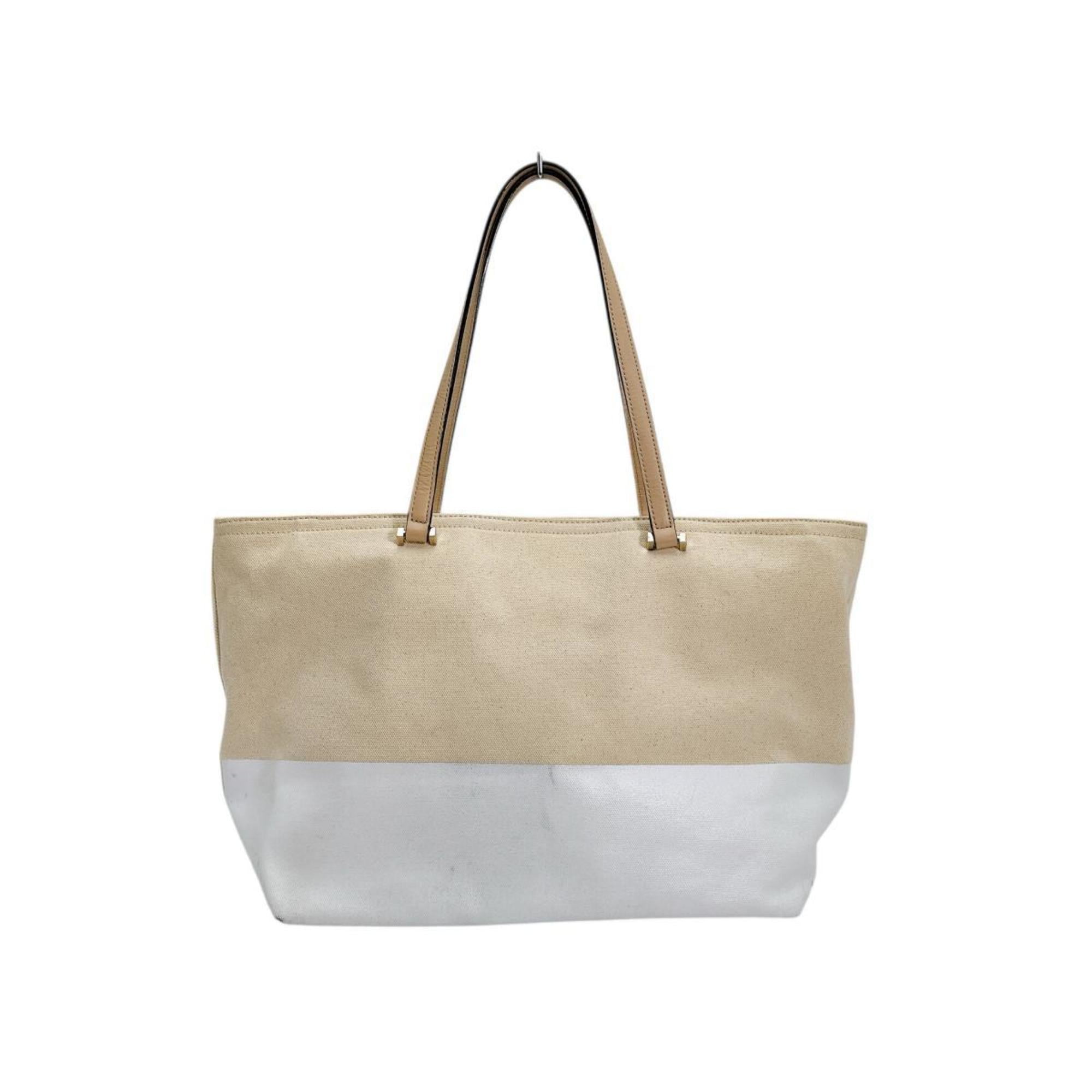 Pre-Owned Kate Spade Big Logo Canvas Tote Bag PXRU6572 108 Beige (Good)