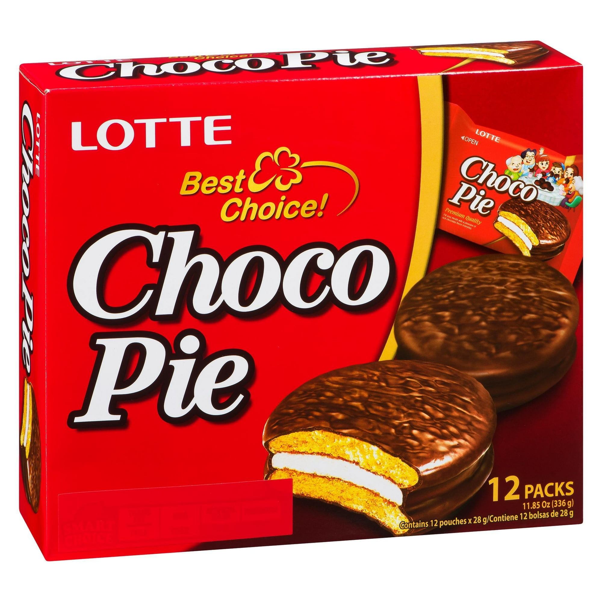 Lotte Choco Pie Chocolate Biscuits, Pack of 12, 336 g