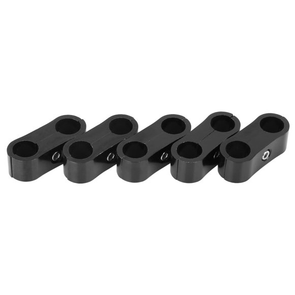 Unique Bargains AN12 Car Universal Hose Separator Aluminum Clamp Dual Fuel Line Fitting Adapter Black 5pcs