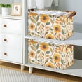 thumbnail image 2 of Yayeee Foldable Storage Basket for Shelves with Handles Set of 2 Waterproof Cloth Bins, Watercolor Sunflowers, 2 of 7