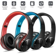 Bluetooth Headphones over Ear, Hi-Fi Stereo Wireless Foldable Headset with Soft Memory-Protein Earmuffs, Built-in Mic and Wired Mode for PC/Cell Phones/TV(Black)