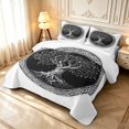 thumbnail image 3 of Homewish Minimalist Nature Tree Twin Quilt Set,Classic Botanical Art Twin Coverlet Set,White Black,Light Gray Reversible,2pcs, 3 of 7