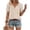 Khaki, variant on Boho Tops for Women Summer Casual Vintage Printed V Neck Blouses Puff Short Sleeve Shirt Tie Front Beach Vacation Fashion Clothing
