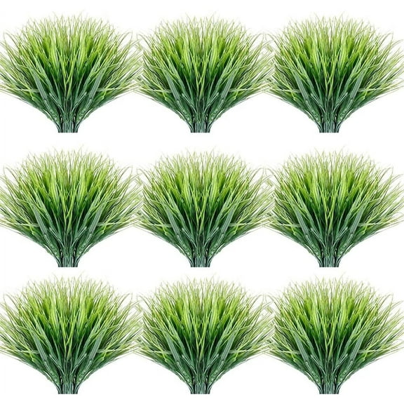 12 Bundles Artificial Flowers Outdoor UV Resistant Fake Flowers No Fade Faux Plants Garden Porch Window Box Decorating (Deep Red)