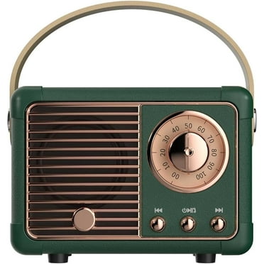 Retro Bluetooth Speaker, Vintage Decor, Mini Wireless Bluetooth Speaker, Cute Old Fashion Style for Kitchen Desk Bedroom Office Party Outdoor Accessories for iPhone Android (Green)