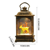 Christmas Snow Globe Lantern, Christmas Tree LED Lighted Scene, Confetti Lite, Vintage Lighted Lantern for Christmas Xmas Ornament Festival Holiday Gifts Home Decoration