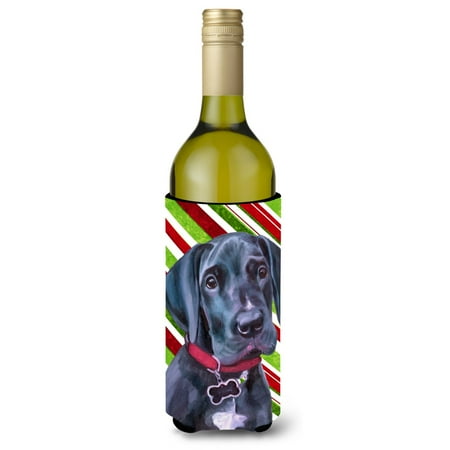 

Carolines Treasures LH9593LITERK Black Great Dane Puppy Candy Cane Holiday Christmas Wine Bottle Hugger Wine Bottle
