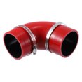 thumbnail image 1 of 70mm 2.75 ID 90 Grados Silicona Reductor Manguera Acoplador Tubo Juego Rojo, 1 of 1