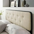 thumbnail image 2 of Pemberly Row Tufted King Fabric and Wood Headboard in Black/Beige, 2 of 9