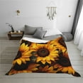 thumbnail image 7 of Vsdgher Vibrant Sunflower Blooms Pattern Fleece Throw Blanket, Horizontal Fleece Bedding Home Decor for Couch & Bed All Season Use -80"x60", 7 of 7