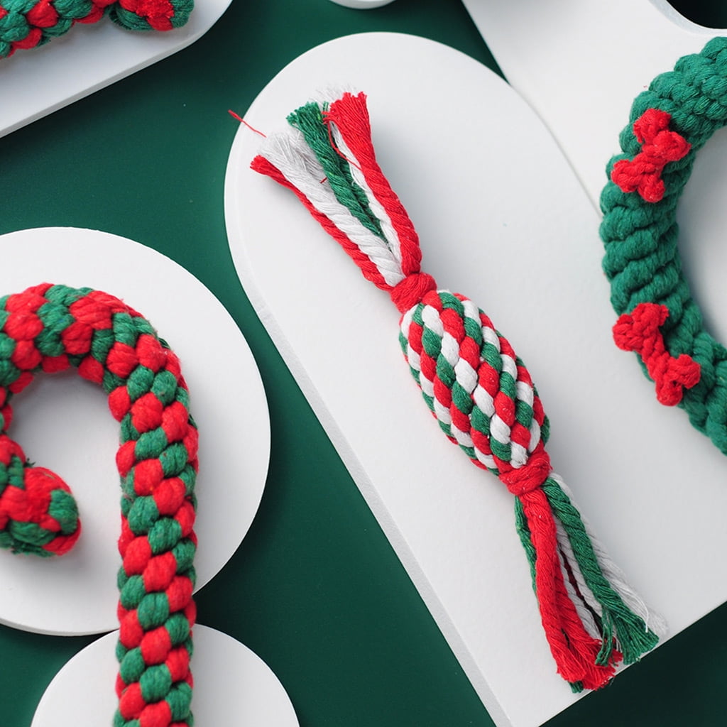 5 Pcs Indestructible Cute Tug of War Plush Christmas Dog Toy Chew Puppies Gift for Pet Interactive Interesting