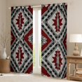 thumbnail image 2 of jejeloiu Ancient Bohemian Aztec Curtains Pack of 2 (42x84 Each),Rustic Western Tribal Curtains Blackout,Red Gray Bedroom Curtains For Adults,Microfiber Bedroom Decor, 2 of 6