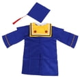 thumbnail image 3 of BRIGHTFUFU Juego de 2 piezas en 1 vestido de graduación y gorro, traje de graduación, disfraz de cosplay para estudiantes y niños (azul brillante, altura adecuada 120 CM), 3 of 7