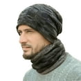 thumbnail image 4 of SPRING PARK 2Pcs/Set Men Winter Knitted Outdoor Soft Plush Lining Beanie Hat Cap + Scarf Neck Warmer Set, 4 of 4