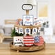 thumbnail image 1 of Juego de decoración de bandeja escalonada del Día de la Independencia | Adornos de madera para gnomos patrióticos | Rojo, Blanco, Azul, Sobremesa, Decoraciones de bandeja en capas | Festivo 4 de, 1 of 6