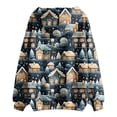 thumbnail image 5 of Tanghaowl Women's Sweatshirt New Comfortable Fashionable Color Block Christmas Printed Zipper Top Hooded Sweater with Cozy Warm Lining Yellow XL, 5 of 5
