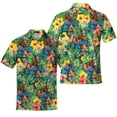 thumbnail image 2 of Funny Tropical American Bigfoot Polo Shirts For Men Floral USA Flag Shirt Mens Polo Shirts Short Sleeve Button Up Golf Shirts 2, 2 of 7