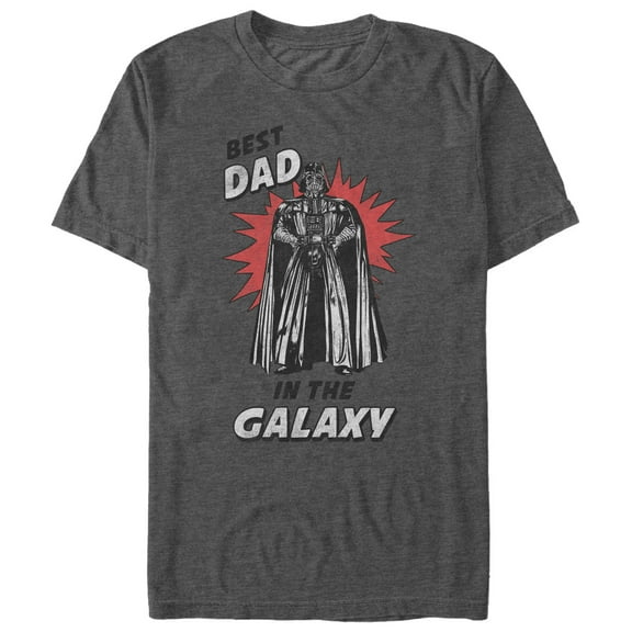 Men's Star Wars Best Dad in the Galaxy Graphic Tee Charcoal Heather 4X Large
