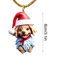 thumbnail image 3 of Adornos navideños, adornos navideños, regalos navideños, decoración plana para el hogar con forma de perro, decoración para el árbol de Navidad, decoración con colgante, 3 of 4