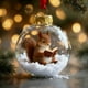 thumbnail image 1 of Adorno Navideño con Forma de Bola de Animales Del Bosque Leyendo | Decoración Duradera para Árbol de Navidad | Regalo Original para Amantes de Los Libros | Colgante de Perro con Nieve | Decoración Fe, 1 of 1