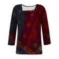 thumbnail image 5 of Fiudx Ofertas de La Semana Blusa de Manga 3/4 a La Moda para Mujer, Camiseta Estampada, Top Informal, 5 of 5
