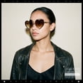 thumbnail image 4 of Womens Cute Bubbly Heart Shape Metal Rim Retro Lolita Sunglasses / Gold Tortoise - Brown, 4 of 7