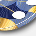 thumbnail image 3 of Designart 'Retro Luxury Waves In Gold And Blue Viii Mid-Century Modern Wall Clock, 3 of 4